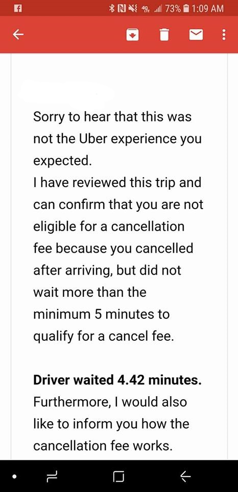 uber driver complaint